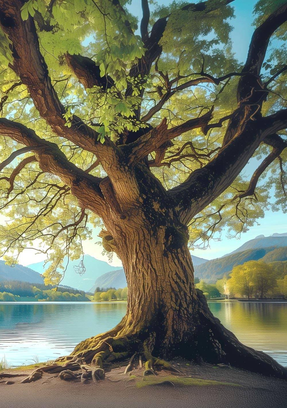 Tree by the lake